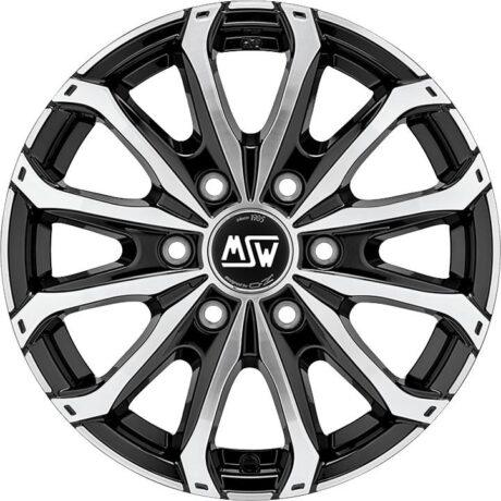 MSW 48 Van 6 Holes Gloss Black Full Polished 6,5×16 6×125 ET68 CB74,1 60° 1350 kg W19341002T56