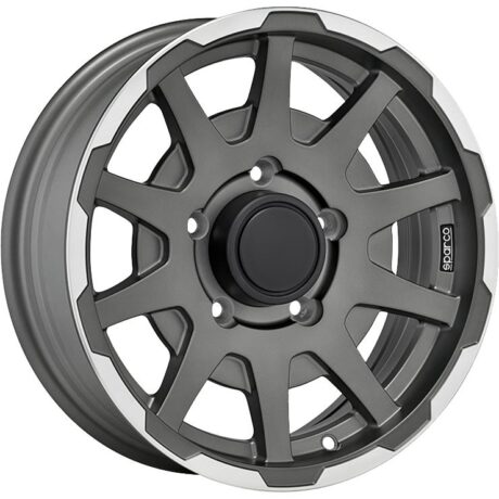 Sparco Dakar Matt Dark Grey Lip Polished 5,5×16 5×139.7 ET0 CB108,0 60° 500 kg W29080002TM7