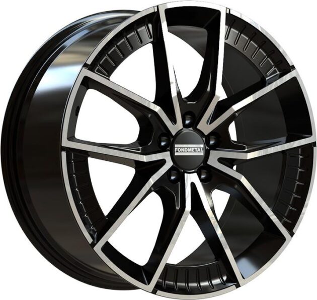 Fondmetal Elatha Glossy Black Machined 8,5x21 5x112 ET40 CB66,5 R13 1000 kg RF19093