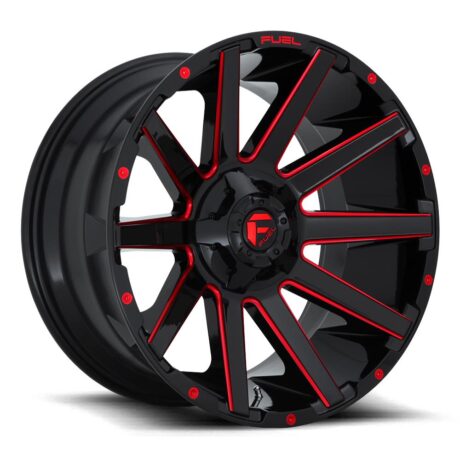 Fuel D643 Contra Gloss Black Red Tinted Clear 9×18 6×139.7 ET1 CB106,0 (PCD2: 6×135) 60° 1133 kg D64318909850